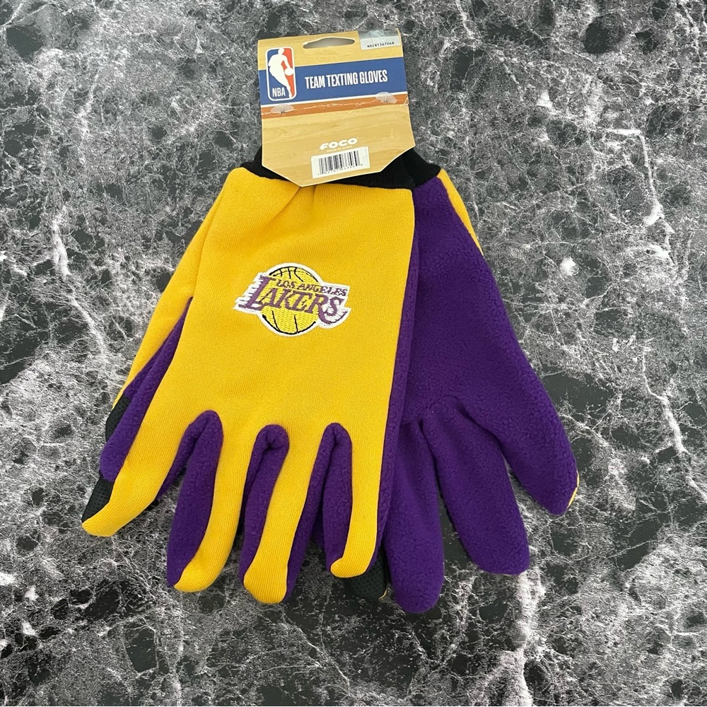 NBA Los Angeles Lakers Team Texting Gloves Unisex Adults One Size Gloves NEW